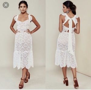 NWT for love and lemons Rosalita white skirt M